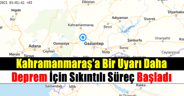 Μια άλλη είδηση ​​προειδοποίησης για τον σεισμό για τον Kahramanmaraş