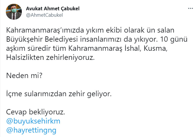 İYİ Parti Kahramanmaraş İl Başkanı Ahmet Çabukel 
